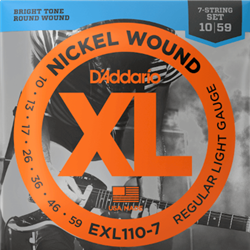 D'Addario EXL110-7 7-String Nickel Wound Electric Guitar Strings, Regular  Light, 10-59
