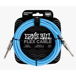 Ernie Ball Flex Instrument Cable Straight/Straight 10ft - Blue