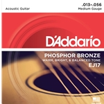 D'Addario DADEJ17 EJ17 Phosphor Bronze Acoustic Guitar Strings, Medium, 13-56