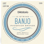 D'Addario EJ69 5-String Banjo Strings, Phosphor Bronze, Light, 9-20