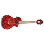 Lanikai QMRDCEC Quilted Maple Electric Concert Ukulele Red Stain