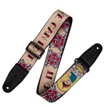 Levys 2”-Wide Polyester Guitar Strap with American Neo-Traditional Rosie the Riveter Motif