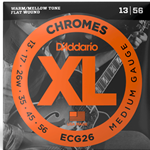 D'Addario ECG26 Chromes Flat Wound Electric Guitar Strings 13-56