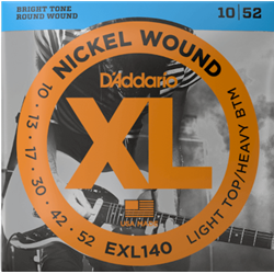 D'Addario EXL140 Nickel Wound Electric Guitar Strings, Light Top/Heavy Bottom, 10-52