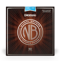 D'Addario Nickel Bronze Acoustic Guitar Strings, Balanced Tension Light, 12-52