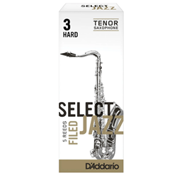 D'Addario Select Jazz Filed Tenor Saxophone Reeds, Strength 3 Hard, 5-pack