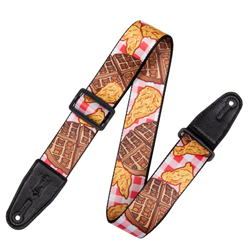 Levys 2”-Wide Polyester Guitar Strap with Chicken & Waffles Motif