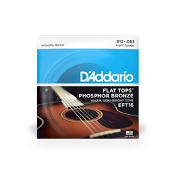 D'Addario EFT16 12-53 Flat Wound Acoustic Guitar Strings